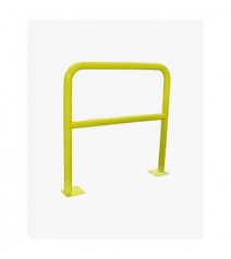 Barrière de sécurité acier avec platine - tube Ø40mm - jaune