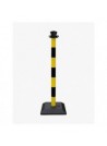 Poteau PVC à monter - base lestée - noir/jaune