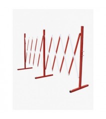 Barrière extensible acier - rouge/blanc - long. : 4 m