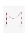 Kit 2 poteaux BSA + 2M de chaîne - rouge/blanc