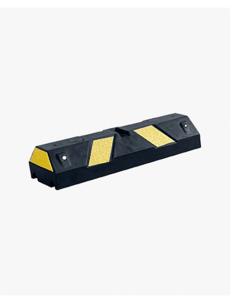 Butée de parking caoutchouc - noir/jaune - avec fixations - long. 500 mm