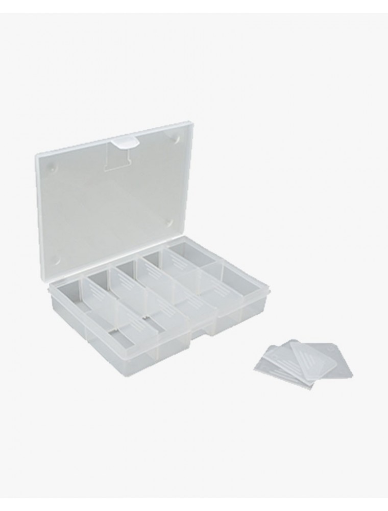 Boite plastique transparent - 8 séparateurs amovibles