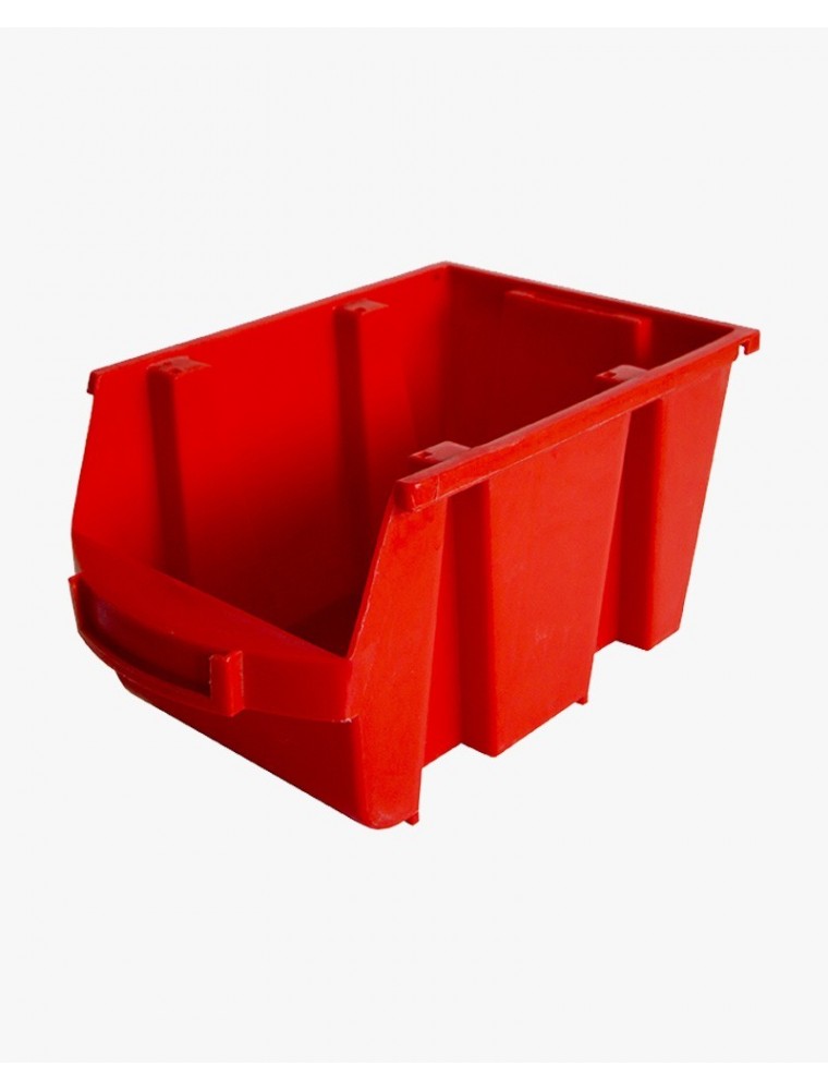 Bac à bec polypro - emboitables à vide - 4L - rouge