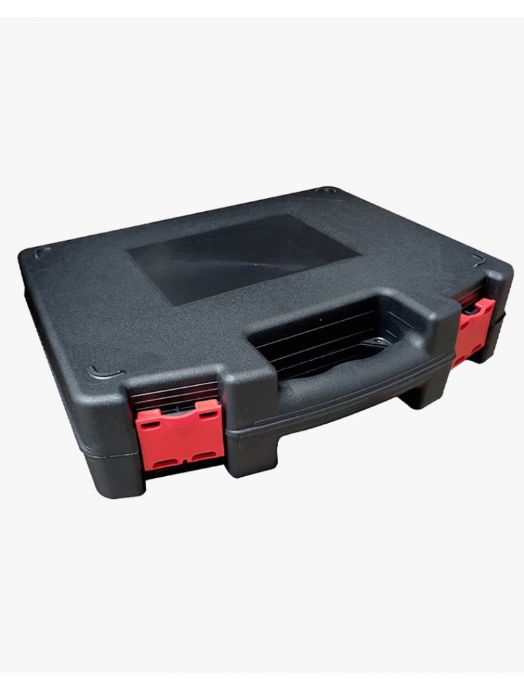 Valise de présentation plastique - noir - fermetures rouges - 325 x 265 x 72 mm