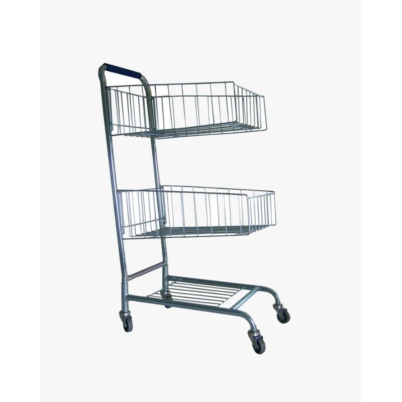Chariot courrier 3 paniers - roues Ø 75mm - charge maxi 60 kg Chariot courrier 3 paniers - roues Ø 75mm - charge maxi 60 kg