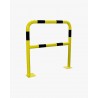 Barrière de protection acier avec platine - tube Ø76mm - noir/jaune - 1 m